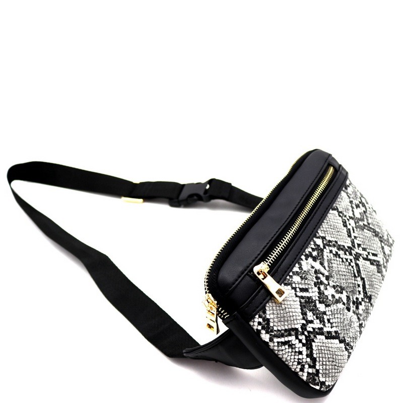 snake print waist bag